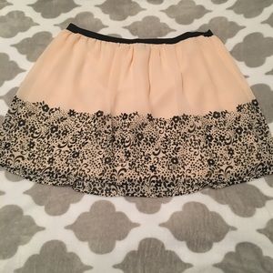 Black and coral skirt